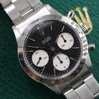 Rolex Daytona 6239, Matte Black "Baby Blue" Daytona Dial, Stretch Bracelet (Ref. 6239)