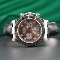 Rolex Daytona, Tahitian MOP Diamond Dial, White Gold on Leather (Ref. 116519)