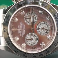 Rolex Daytona, Tahitian MOP Diamond Dial, White Gold on Leather (Ref. 116519)