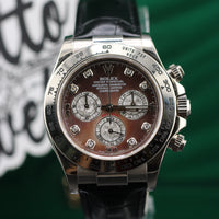 Rolex Daytona, Tahitian MOP Diamond Dial, White Gold on Leather (Ref. 116519)