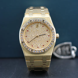 Audemars Piguet Royal Oak, Pavé Diamond Ruby Dial 33mm (Ref. 56432BA)