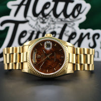 Rolex Burlwood Dial 36mm Day-Date President (Ref. 18038)
