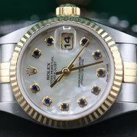 Rolex DateJust 26mm, Mother of Pearl Sapphire Dial, Two Tone (Ref. 69173)