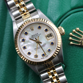 Rolex DateJust 26mm, Mother of Pearl Sapphire Dial, Two Tone (Ref. 69173)