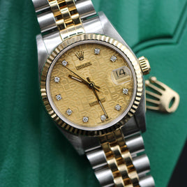 Rolex DateJust 31mm, Champagne Anniversary Dial, Diamond Markers, Two Tone (Ref. 68273)