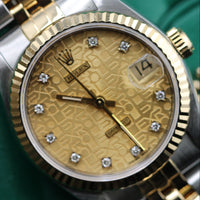 Rolex DateJust 31mm, Champagne Anniversary Dial, Diamond Markers, Two Tone (Ref. 68273)