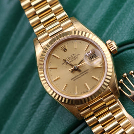 Rolex DateJust 26mm, Champagne Dial, 18k Gold President (Ref. 69178)