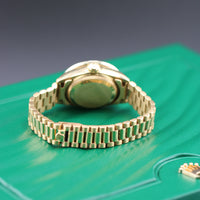 Rolex DateJust 26mm, Mother of Pearl Dial, 18k Gold President, Factory Diamond Lugs, Custom Bezel (Ref. 69238)