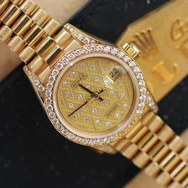 Rolex Embroidery Diamond "Crown Collection" DateJust 26mm, President Band (Ref. 69158)