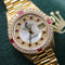 Rolex DateJust Mother of Pearl Myriad Dial, Diamond and Ruby Bezel (Ref. 69068)