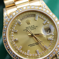 Rolex Day-Date 36mm "Crown Collection" String Diamond Dial, Bezel, and Lugs (Ref. 18388)