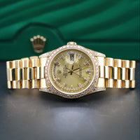 Rolex Day-Date 36mm "Crown Collection" String Diamond Dial, Bezel, and Lugs (Ref. 18388)