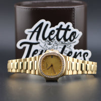 Patek Philippe Nautilus, Gilt Champagne Diamond Dial, 18k Gold, Diamond Bezel 37.5mm (Ref. 3800/3)