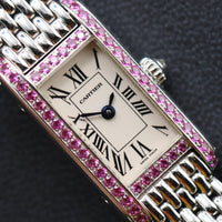 Cartier Tank Allongée 18k Factory Pink Sapphire Bezel (Ref. WB302831)