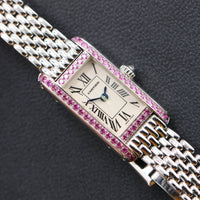 Cartier Tank Allongée 18k Factory Pink Sapphire Bezel (Ref. WB302831)
