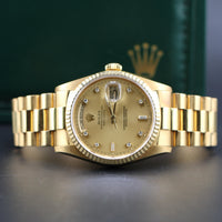 Rolex 36mm Day-Date President, Champagne Diamond Dial (Ref. 18238)