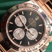 Rolex Daytona Rose Gold, Black Dial Sundust Subdials Index (Ref. 126505)