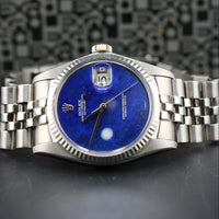 Rolex DateJust 36mm Lapis Lazuli Dial, White Gold Jubilee (Ref. 1601)