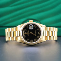 Rolex 36mm Day-Date President, Black Pyramid Dial (Ref. 18238)
