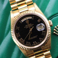 Rolex 36mm Day-Date President, Black Pyramid Dial (Ref. 18238)
