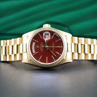 Rolex Day-Date 36mm Oxblood Stella Dial President (Ref. 18038)