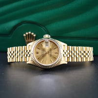Rolex Ladies DateJust, Champagne Stick Dial, 18k Gold on Jubilee (Ref.69178)
