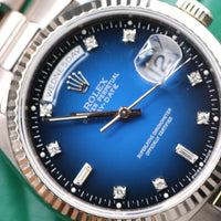 Rolex Day-Date, Blue Vignette Diamond Dial, White Gold (Ref. 18239)