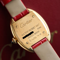 Cartier Baignoire 18k Yellow Gold, Red Leather (Ref. 4194)