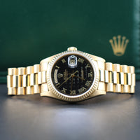 Rolex Day-Date 36mm Pyramid Dial Black, President (Ref. 18238)