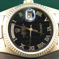 Rolex Day-Date 36mm Pyramid Dial Black, President (Ref. 18238)
