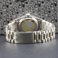 Rolex 36mm Day-Date Oxblood Stella Diamond Dial, White Gold (Ref. 1803)
