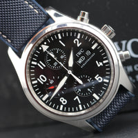 IWC Pilot Chronograph, Deployant Clasp Custom Rubbber Strap (Ref. IW371701)