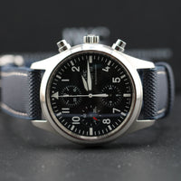 IWC Pilot Chronograph, Deployant Clasp Custom Rubbber Strap (Ref. IW371701)