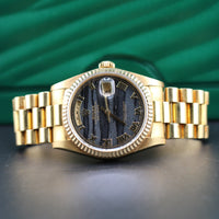 Rolex 36mm Day-Date Ferrite Roman Stone Dial, Arabic Wheels (Ref. 18238)