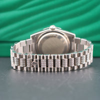 Rolex Day-Date 36mm, Pavé Arabic Blue Enamel, Diamond Bezel/Lugs/Bracelet White Gold (Ref. 118389)