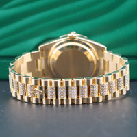Rolex Day-Date 36mm, Silver Diamond Dial, Diamond Bezel, Diamond Bracelet (Ref. 118348)
