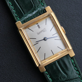 Eberhard & Co "Tank" Style, 18k Gold Art Deco Watch, Circ. 1940s