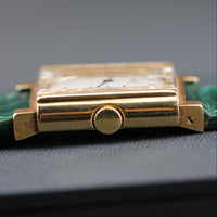 Eberhard & Co "Tank" Style, 18k Gold Art Deco Watch, Circ. 1940s