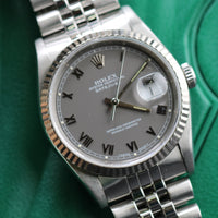 Rolex DateJust 36mm, Grey Roman Dial, Jubilee (Ref. 16234)