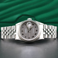 Rolex DateJust 36mm, Grey Roman Dial, Jubilee (Ref. 16234)