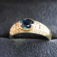 Sapphire Ring - 1.05ct Blue Sapphire 0.68ctw Diamond Ring - Size 8.25