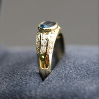 Sapphire Ring - 1.05ct Blue Sapphire 0.68ctw Diamond Ring - Size 8.25