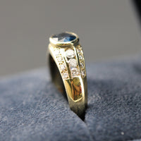 Sapphire Ring - 1.05ct Blue Sapphire 0.68ctw Diamond Ring - Size 8.25