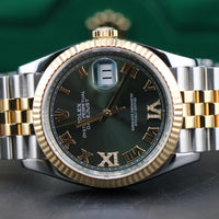 Rolex DateJust 36mm, Olive Green Dial, Diamond 6&amp;9, Two Tone (Ref. 126233)&nbsp;
