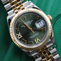 Rolex DateJust 36mm, Olive Green Dial, Diamond 6&amp;9, Two Tone (Ref. 126233)&nbsp;