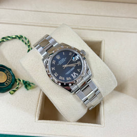 Rolex DateJust 31 Blue Diamond 6 / Diamond Bezel (Ref. 178344)