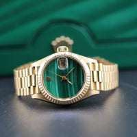 Rolex DateJust 26mm Malachite Dial, President Band (Ref. 69178)