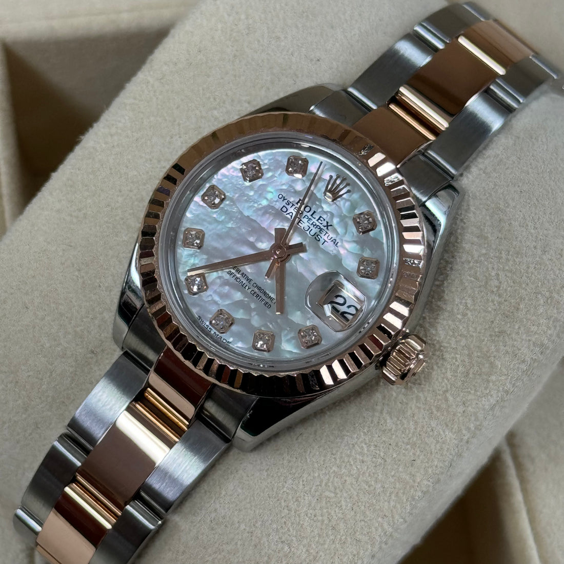Rolex DateJust 28mm Factory Mother of Pearl Steel/Rose (ref. 279171)