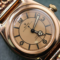 Rolex Oyster Perpetual "Bubbleback" Rose Gold Arabic Dial (Ref. 3131)