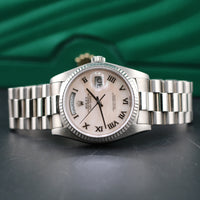 Rolex Day-Date 36mm, Mother of Pearl Dial, White Gold President (Ref. 18039)